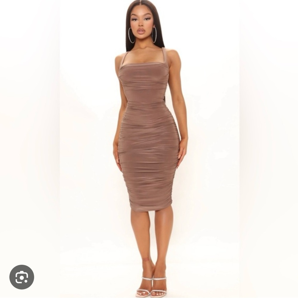 Fashion Nova Brown Midi Dress